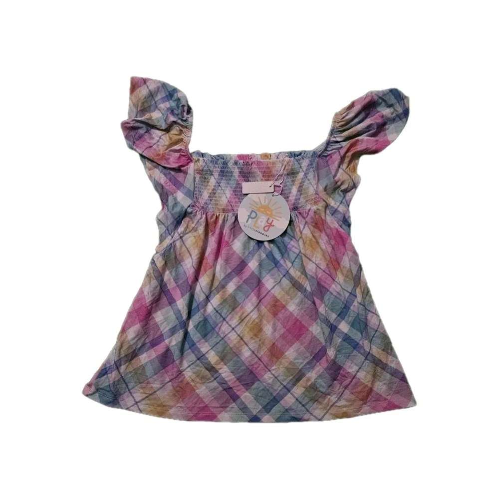 Little Sleepies Play Line Pastel Plaid Tunic‎ Shirt Size 10